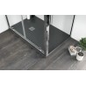 Box doccia anta fissa e porta a saloon, cristallo 6 mm trasparente